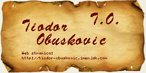 Tiodor Obušković vizit kartica